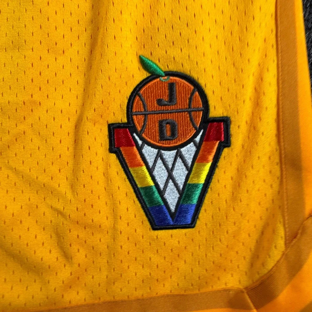 Just Don All City Mens XL Heavyweight Basketball Shorts Yellow Mesh JD Logo NWOT